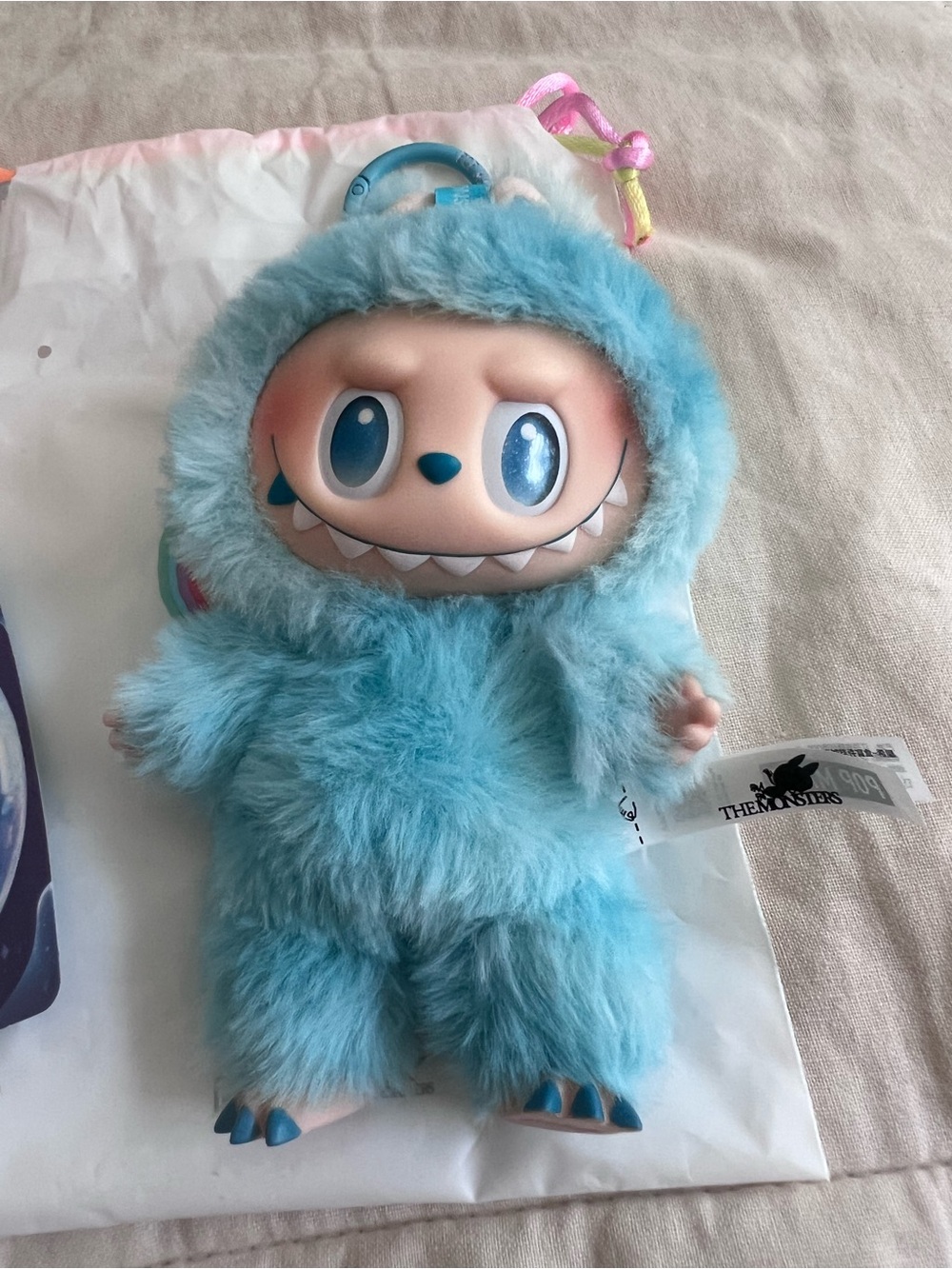 Labubu “big into energy” Plush HOPE Keychain - brand new, but opened